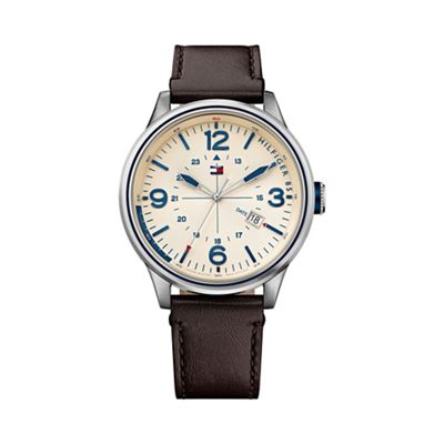 Men's cream dial strap watch 1791102